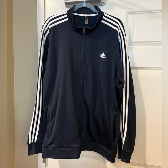 adidas Jackets & Coats Mens Adidas Navy And White Track Jacket